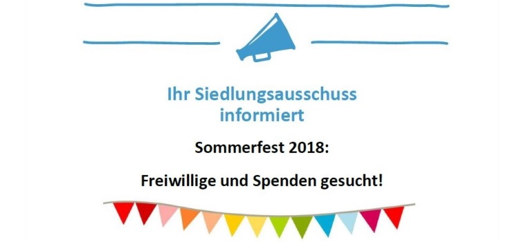Sommerfest im Ortolanweg: Freiwillige und Spenden gesucht!